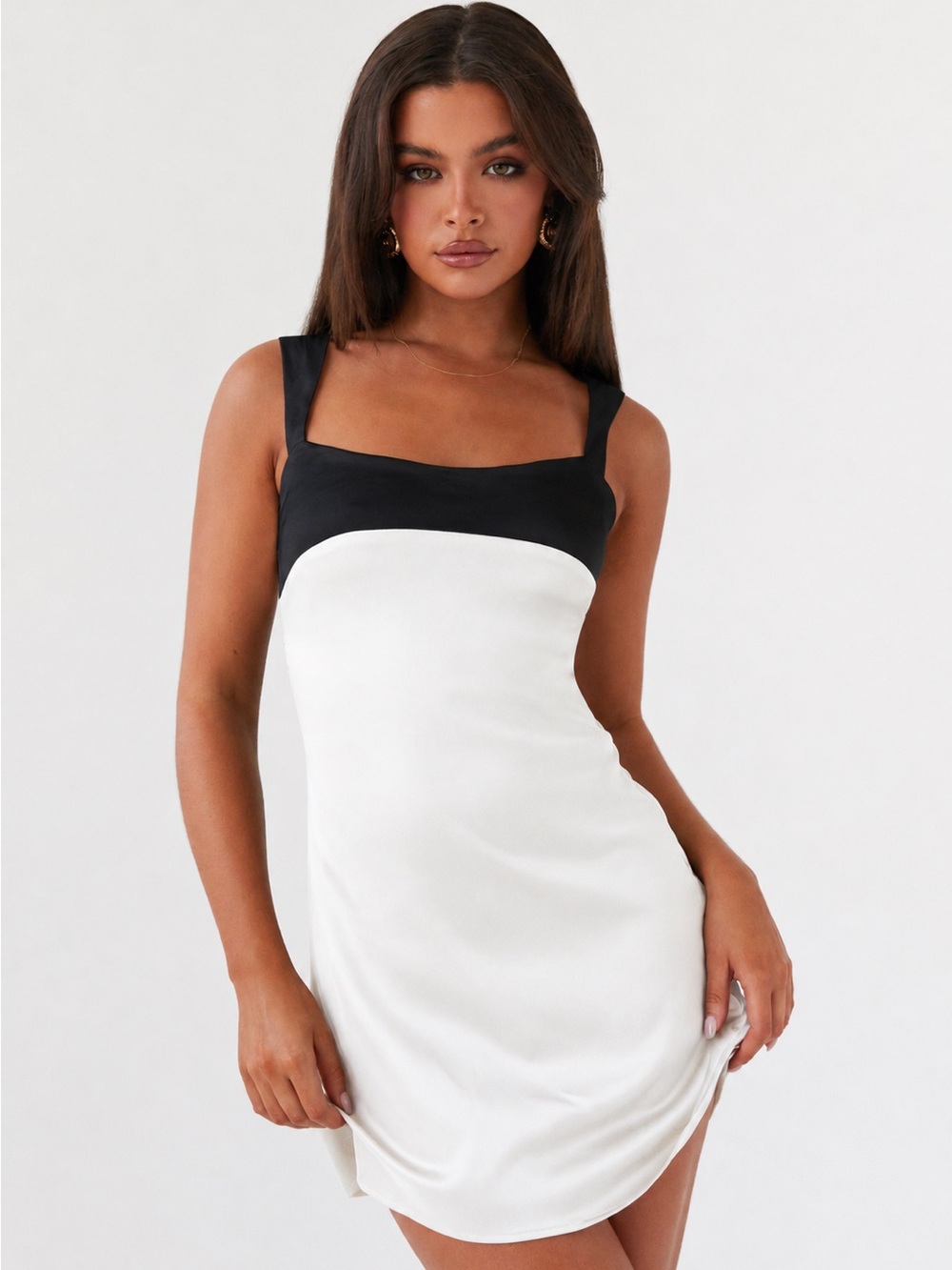 PEPPERMAYO Odette Satin Mini Dress - Onyx
